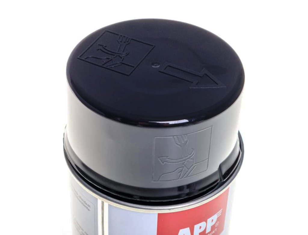 Lakier akrylowy w sprayu APP Rally 600 | czarny połysk | 600ml